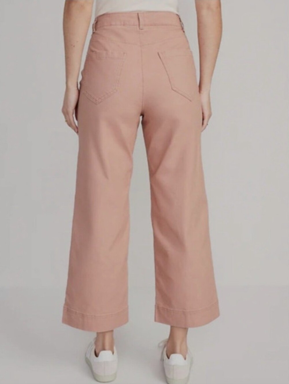 Old Navy Pink Elephant Ankle Crop Wide Leg Chino Pants Women's 6 - Picture 16 of 16